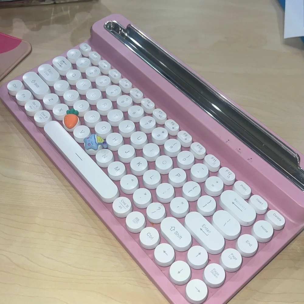 Pink and White Retro Keyboard